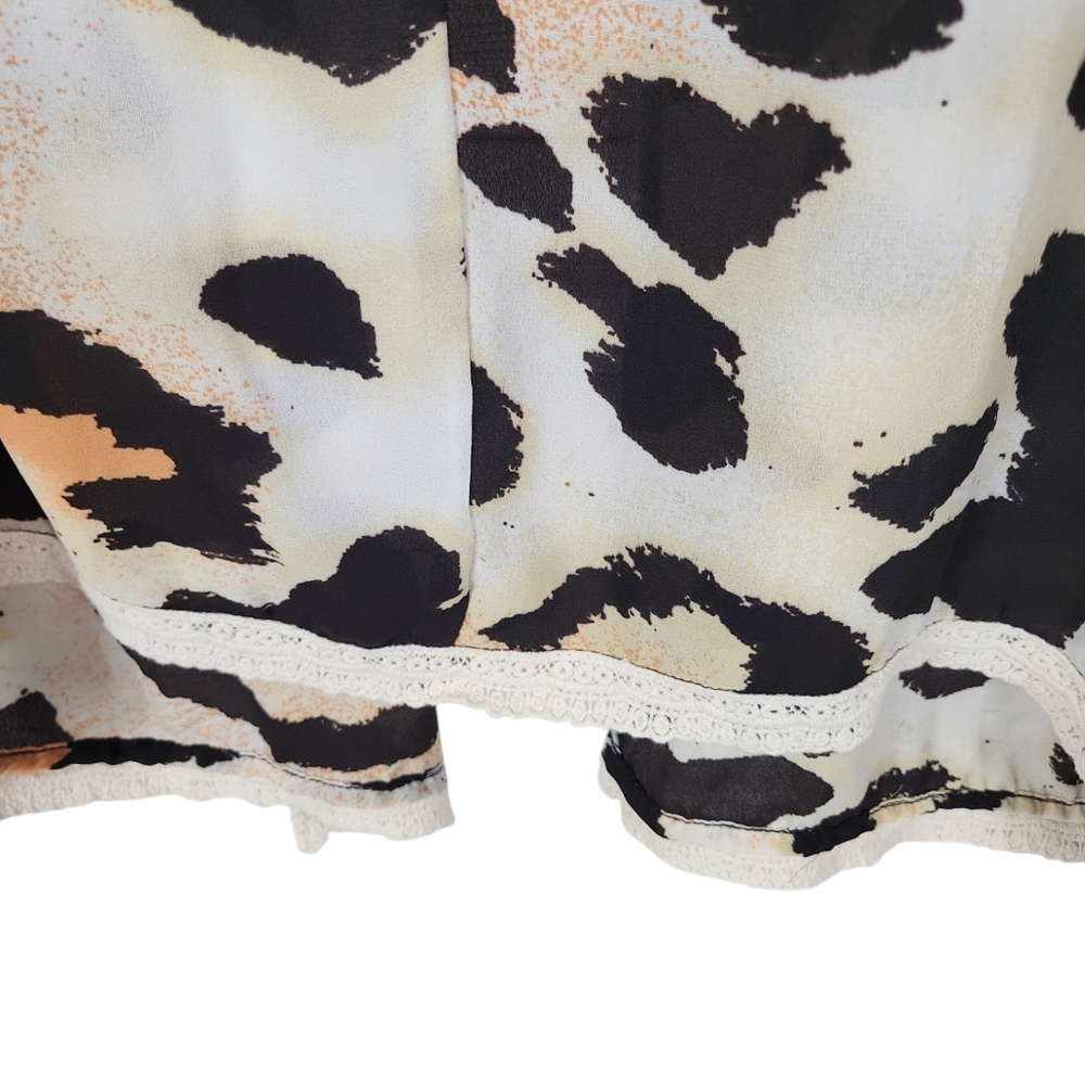 Liberty Love, Women's Animal print cardigan, black creme, gold, w/trim, Sz L - Picture 7 of 10